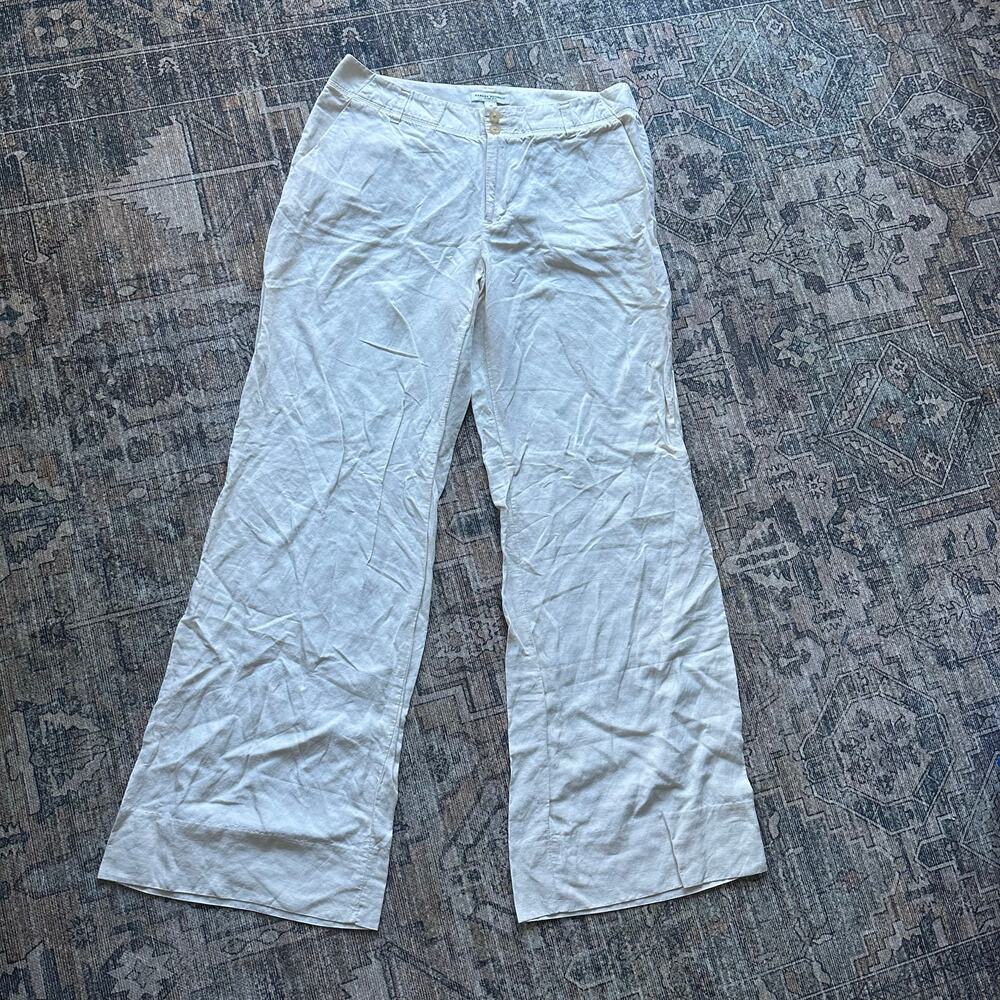 Banana Republic Ryan Fit White Linen Silk Pants – Women’s Size 12